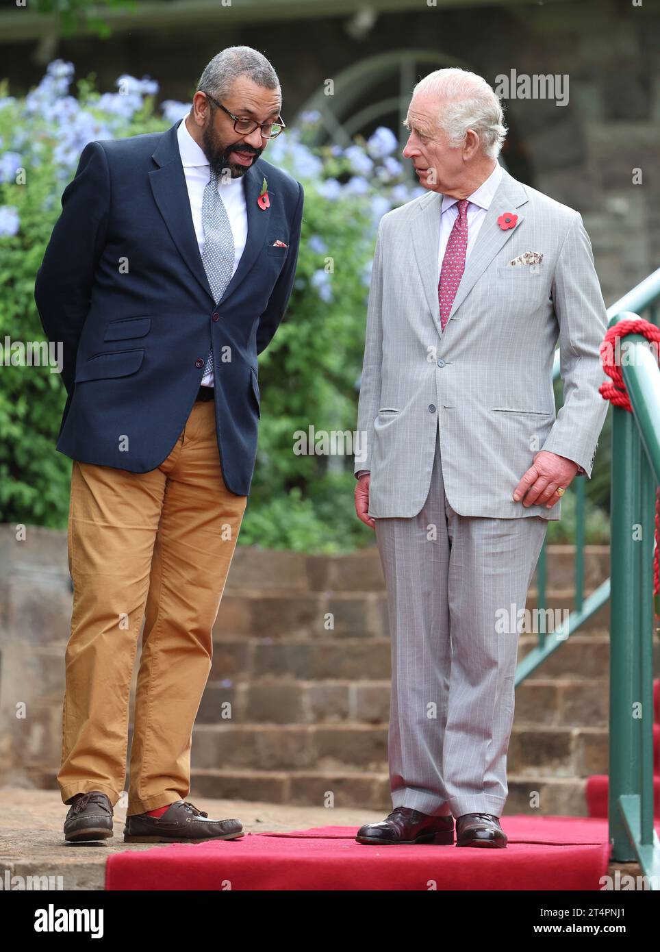 King Charles III with Foreign Secretary James Cleverly during a reception at the British High
