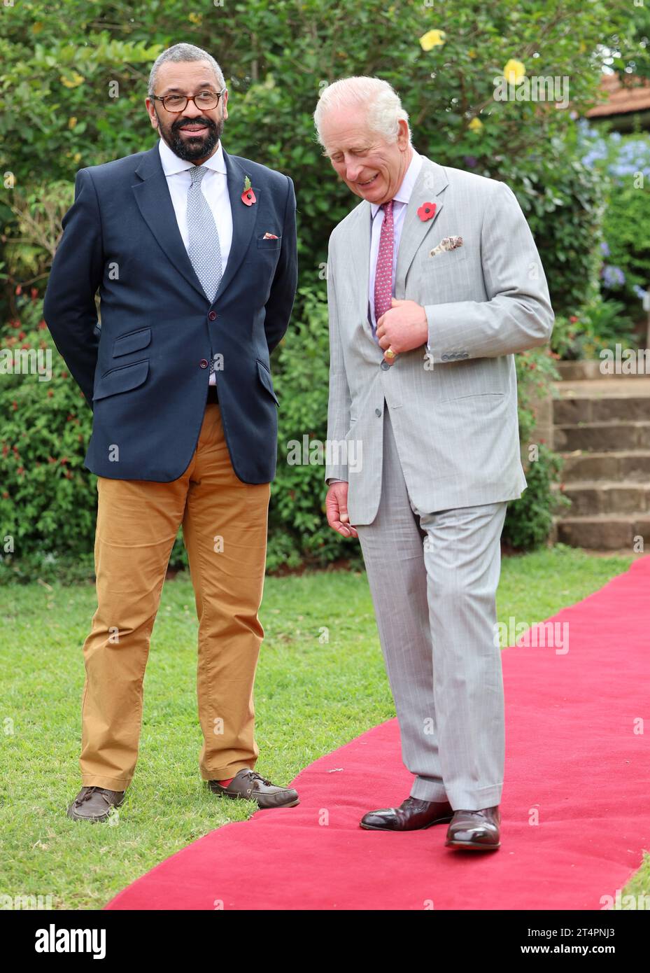 King Charles III with Foreign Secretary James Cleverly during a reception at the British High