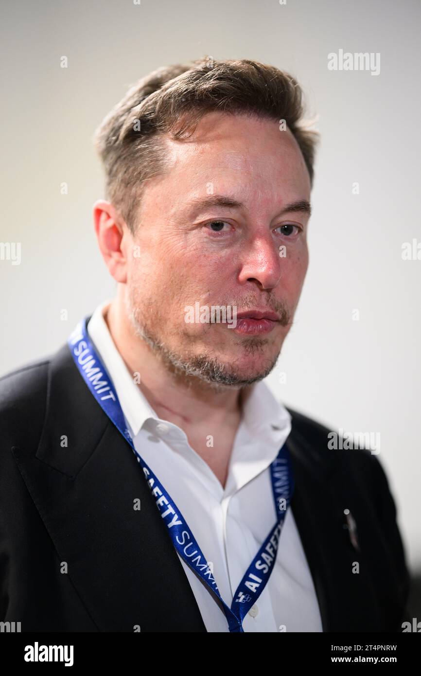 Tesla and SpaceX's CEO Elon Musk during the AI safety summit, the first