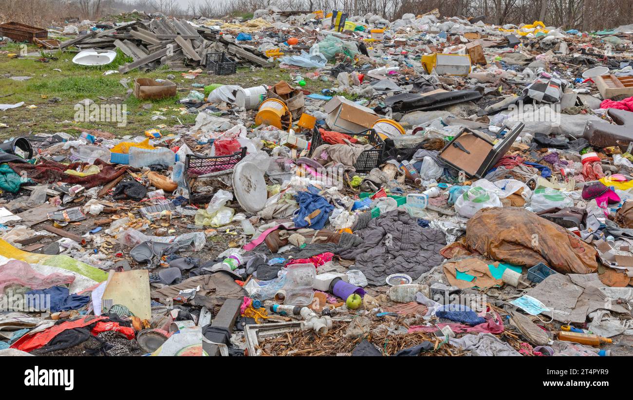 Illegal Dump Site Waste Pollution Problem Environment Disaster Stock