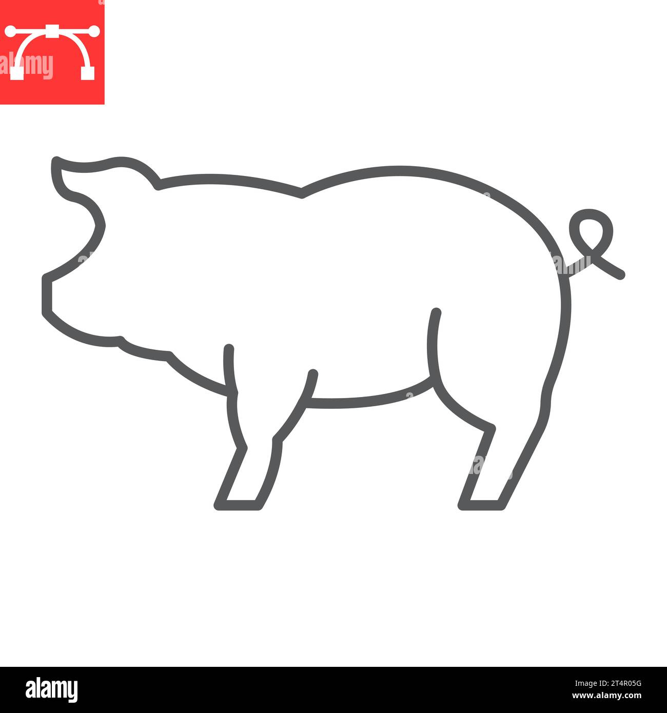 Pig shape outline Stock Vector Images - Alamy
