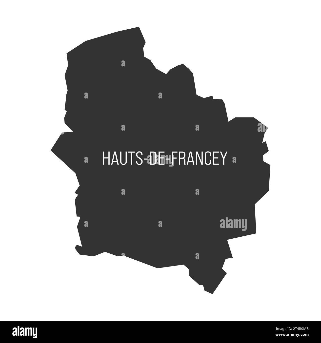 Hauts-de-France - map of administrative division, region, of France. Dark grey vector silhouette. Stock Vector