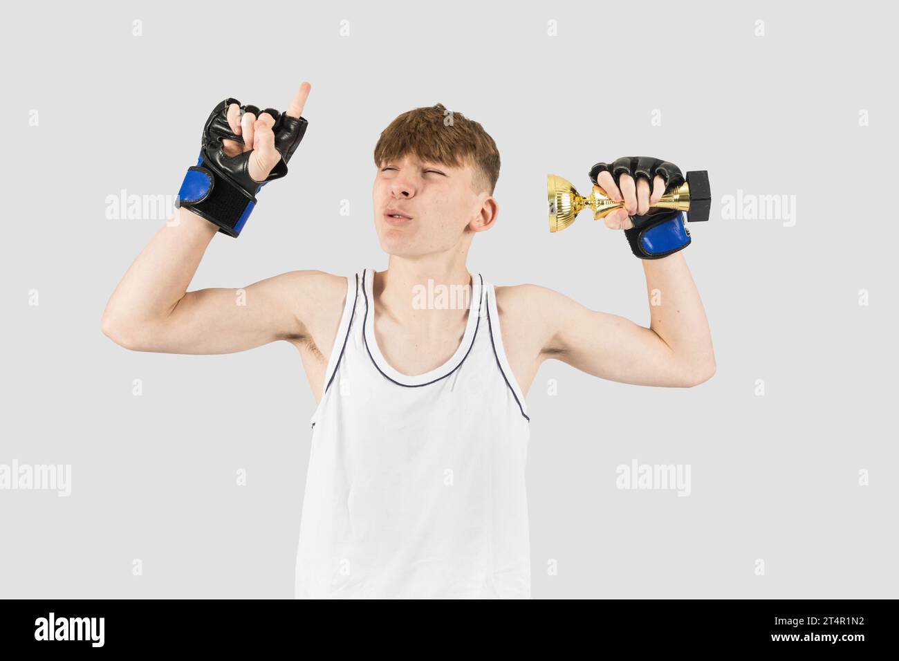 Man, Boxer Winner and Champion after Fight in Gloves on Black Background  Celebraiting Flawless Victory. Fitness and Stock Photo - Image of health,  muscular: 163897408