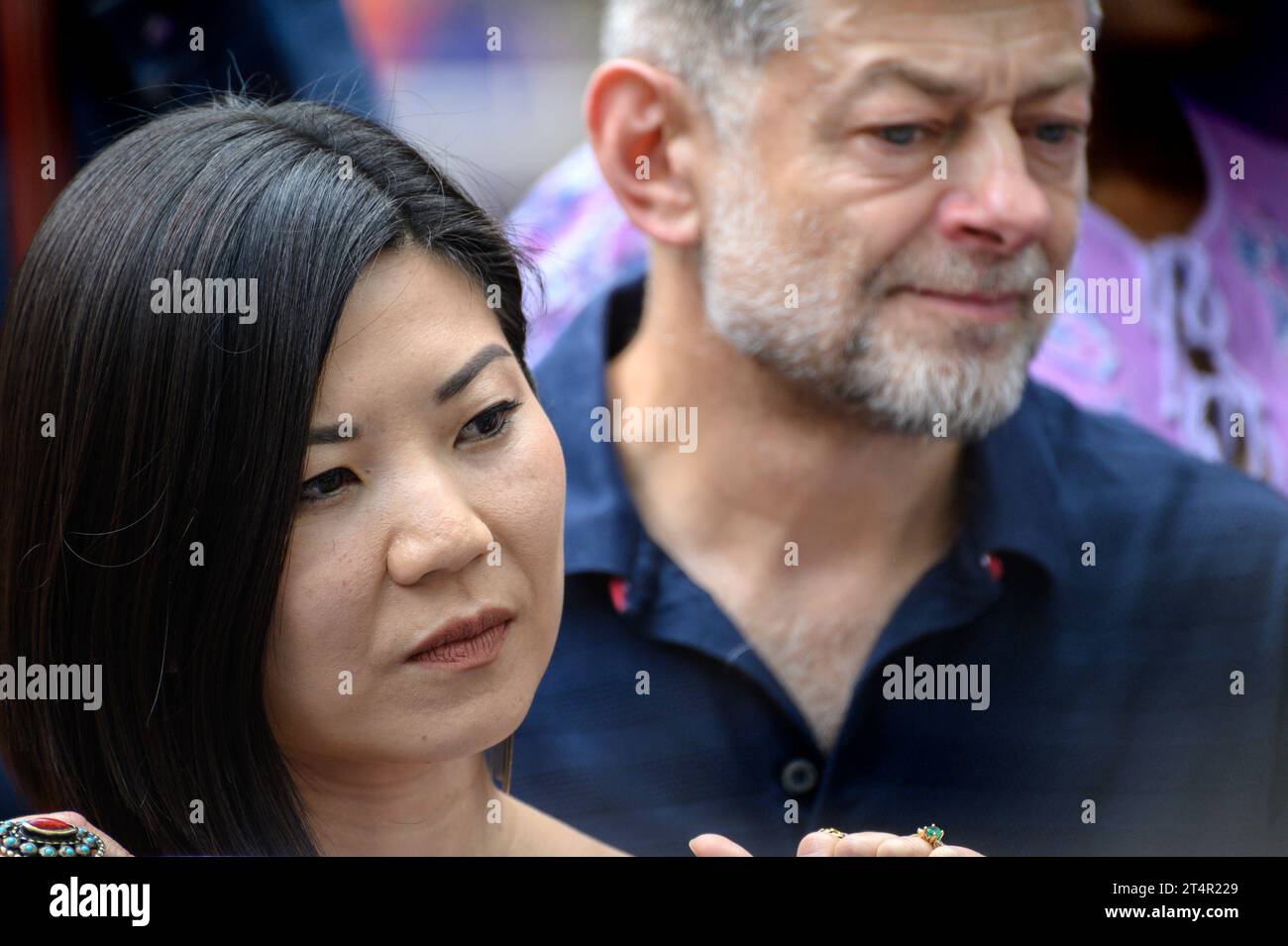 Rebecca Yeo Actress Producer And Andy Serkis Actor At An Equity Event In Leicester Square 