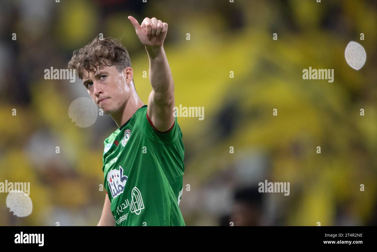 #4 Jack Hendry of Al Ettifaq FC during their Round 16 of the SAFF Saudi Arabia King's Cup 2023-24 match between Al Nassr FC and Al Ettifaq FC at Al Awwal Park Stadium on October 31, 2023 in Riyadh, Saudi Arabia. Photo by Victor Fraile / Power Sport Images Stock Photo