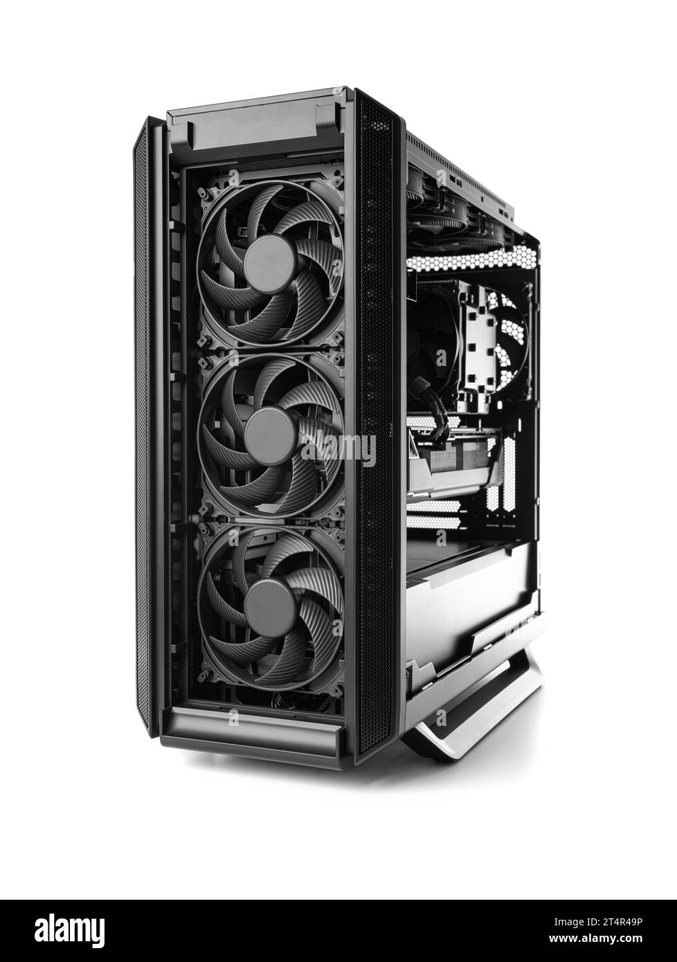Modern black computer system unit isolated Stock Photo - Alamy