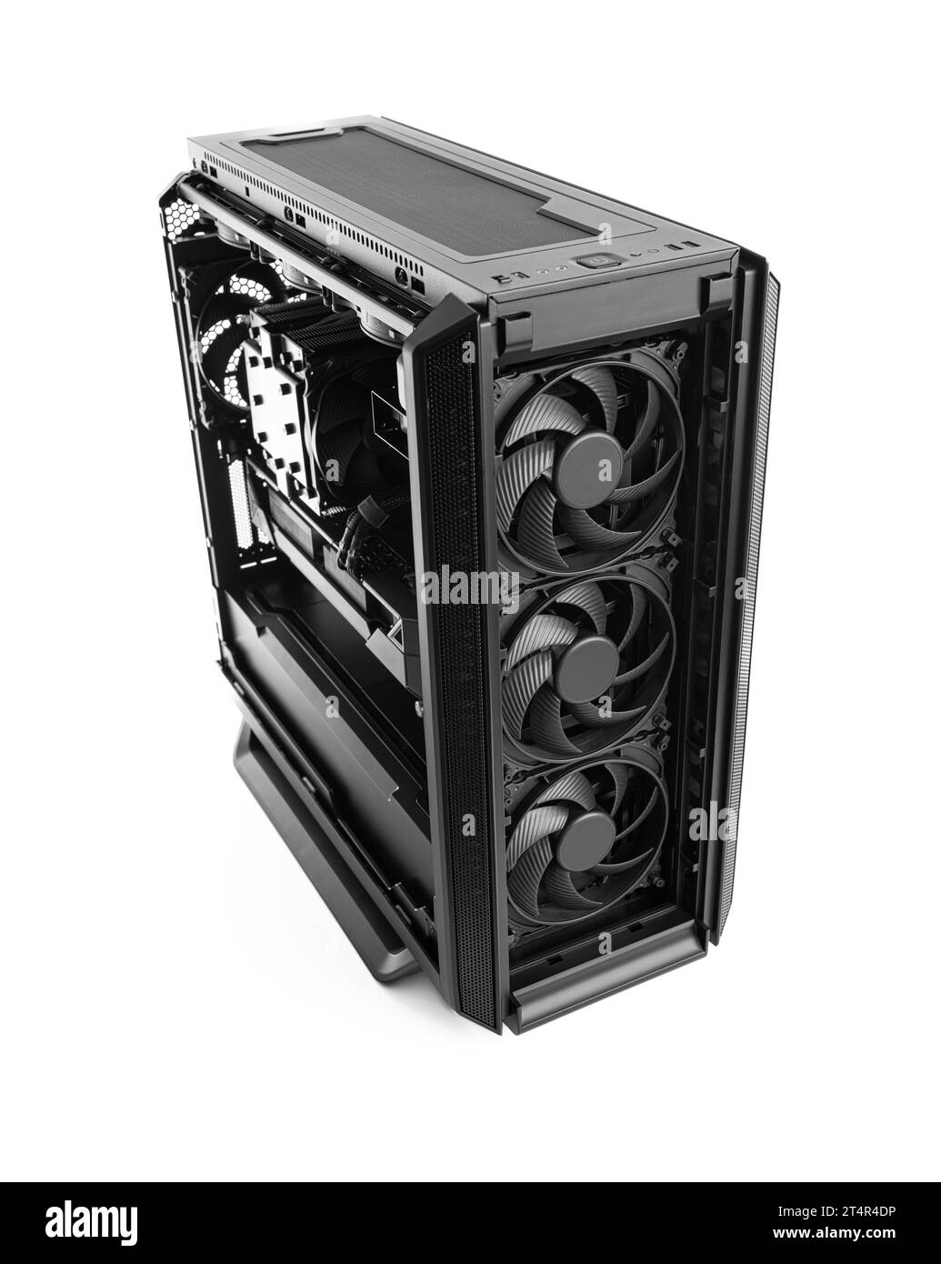Modern black computer system unit isolated Stock Photo - Alamy