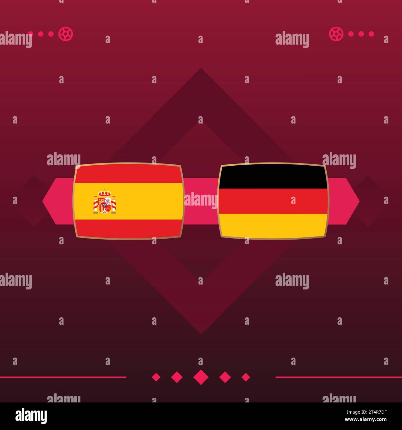 Spain germany world football 2022 match versus Vector Image Stock