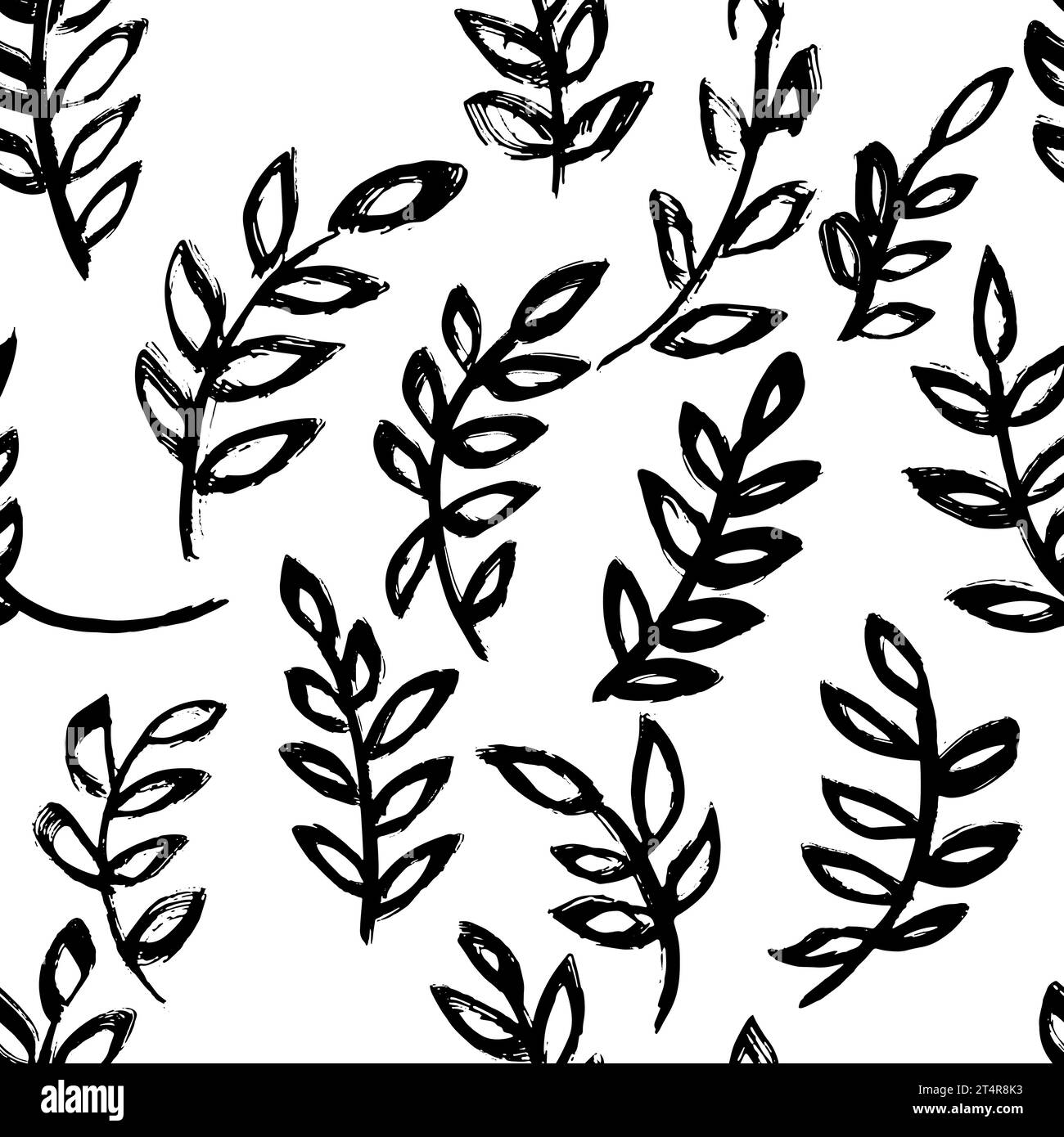 Dry Brush Leaves and Branches Seamless Pattern Stock Vector Image & Art ...