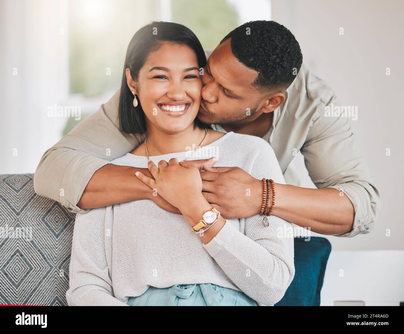 Husband giving wife kiss on hi-res stock photography and images - Alamy