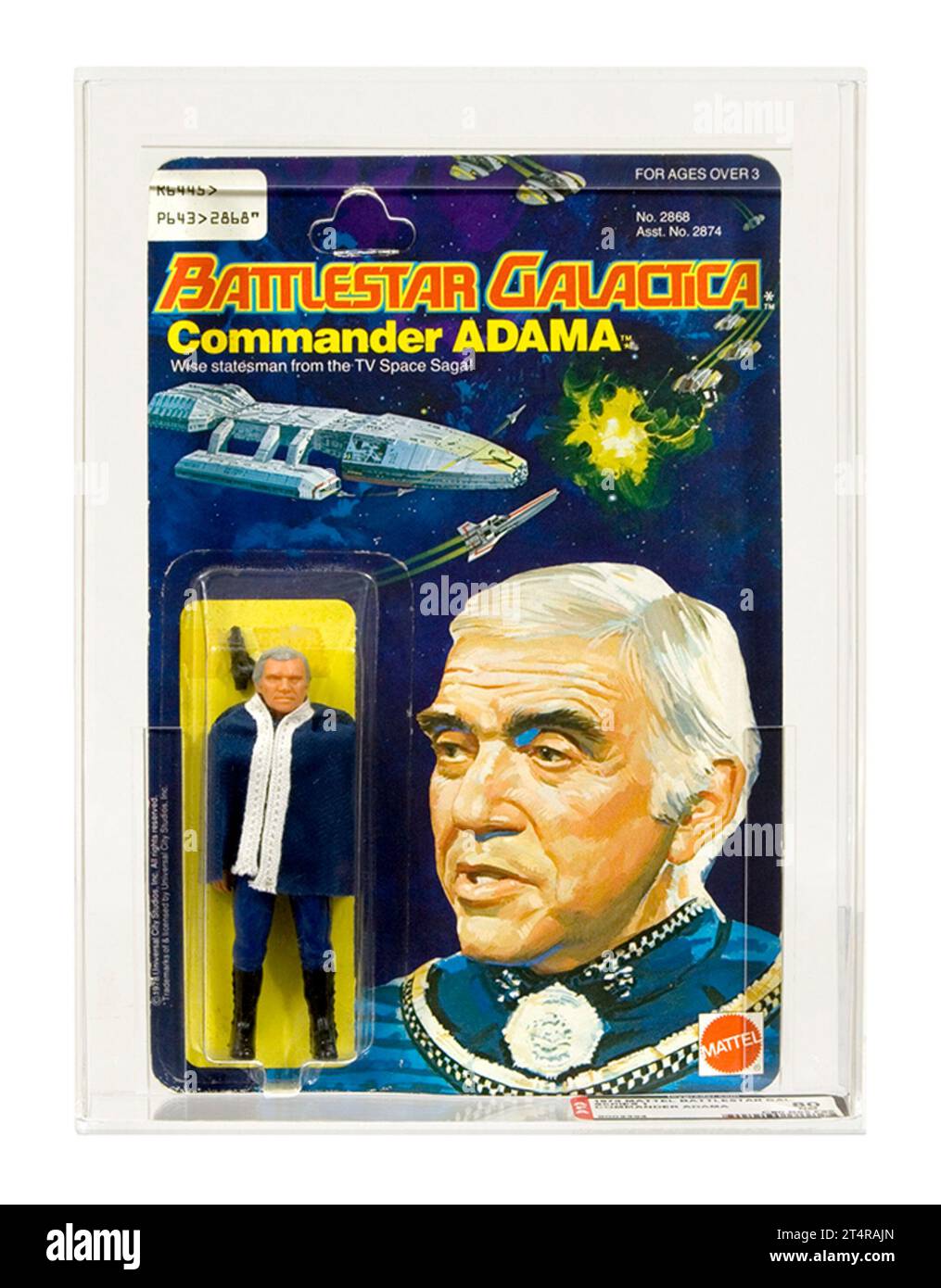 1978 Mattel Battlestar Galactica Series 1 Commander Adama 6 Back AFA 80 Near Mint Carded Action