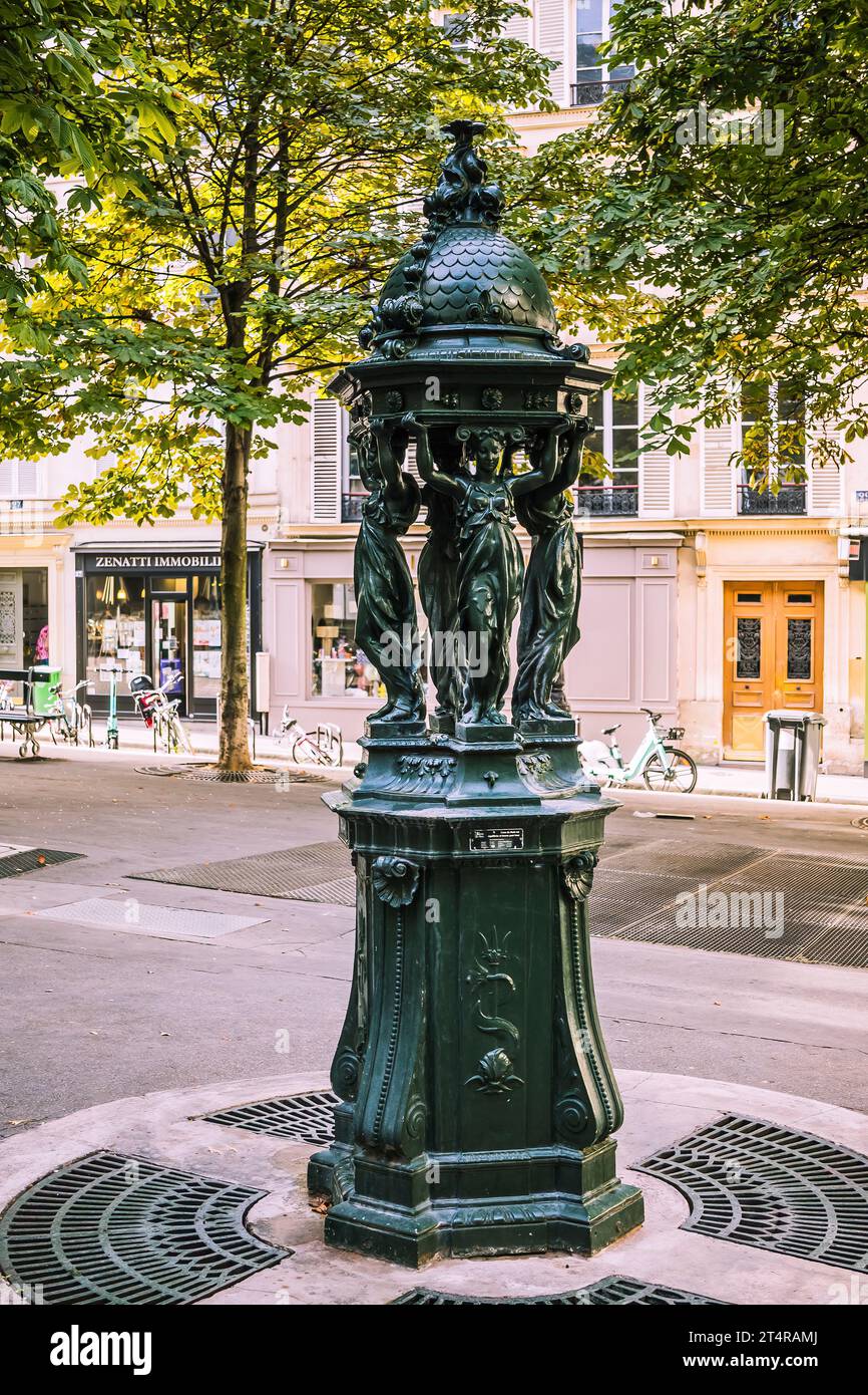 Wallace Fountain, cast iron drinking water fountains, designed by