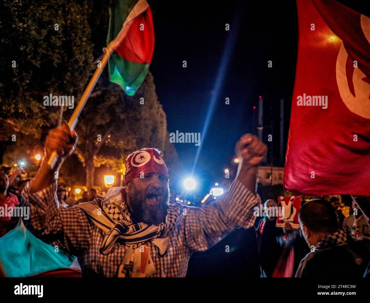 October 31, 2023: Tunis, Tunisia. 31 October 2023. A large rally in