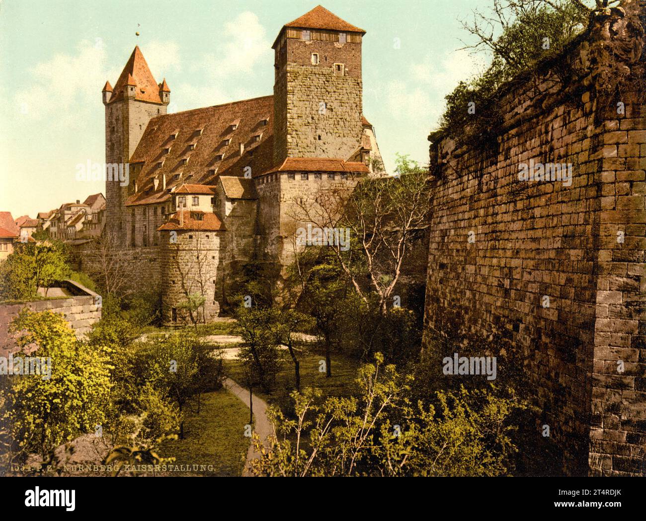 Imperial stables, Nuremberg, Bavaria, ca. 1895  Photochrom print by Photoglob Zürich, between 1890 and 1900. Stock Photo