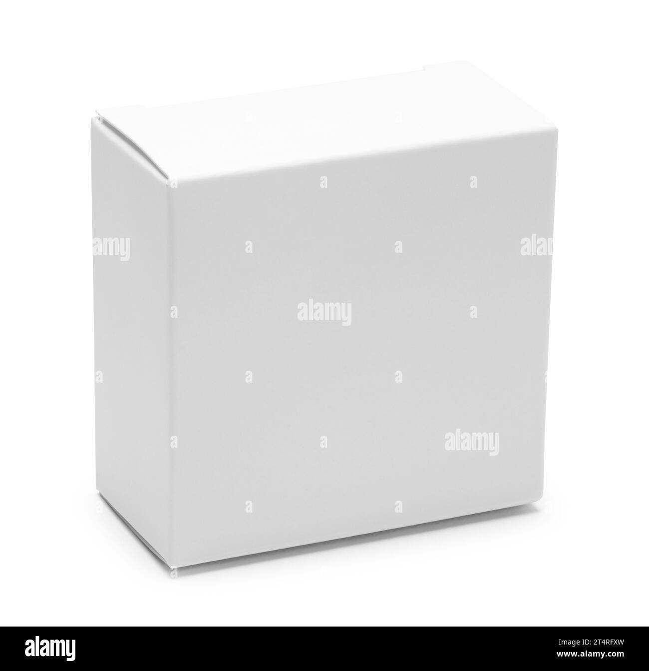 Upright Square Box Cut Out on white. Stock Photo