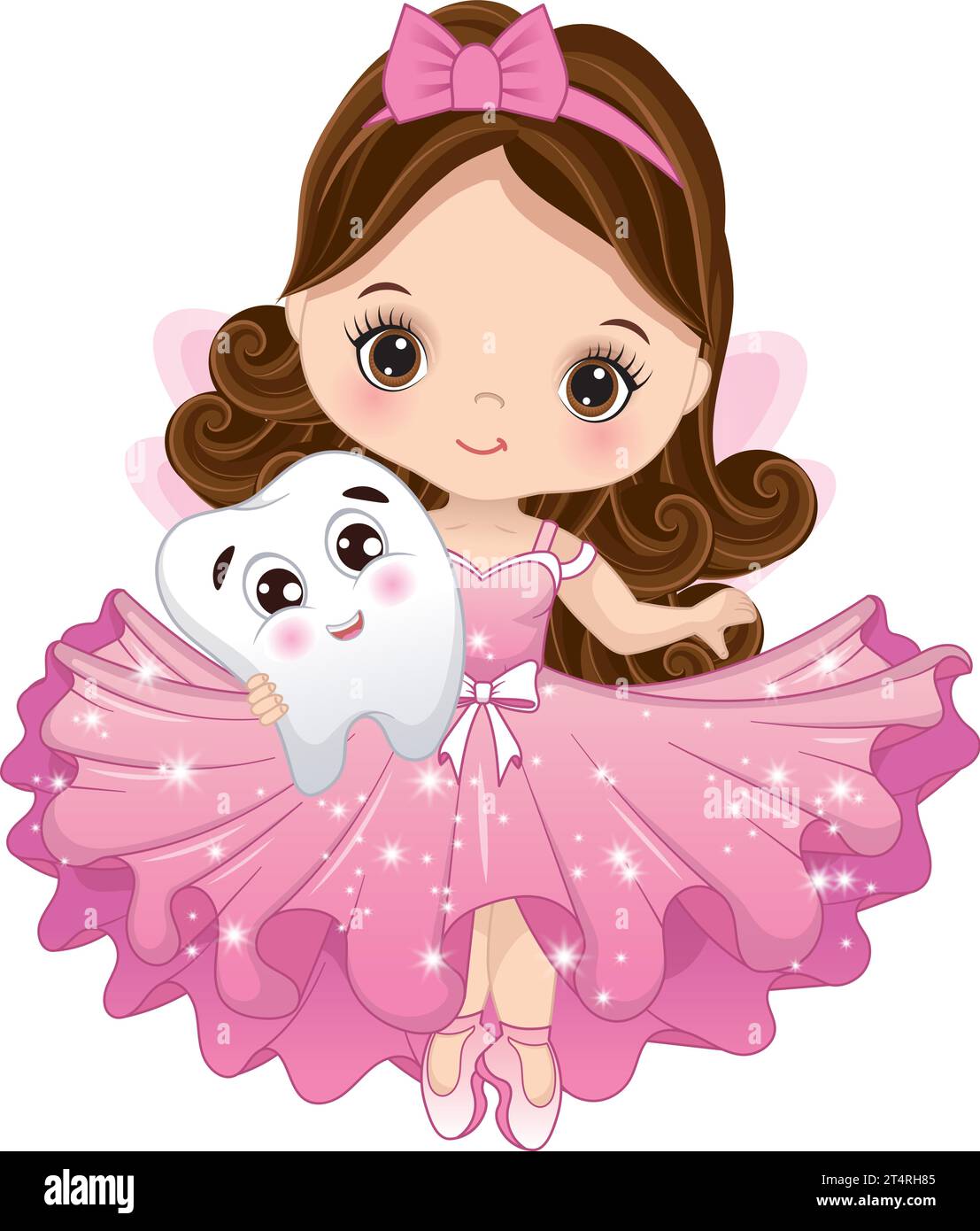 Vector Cute Little Tooth Fairy with Tooth Stock Vector Image & Art - Alamy