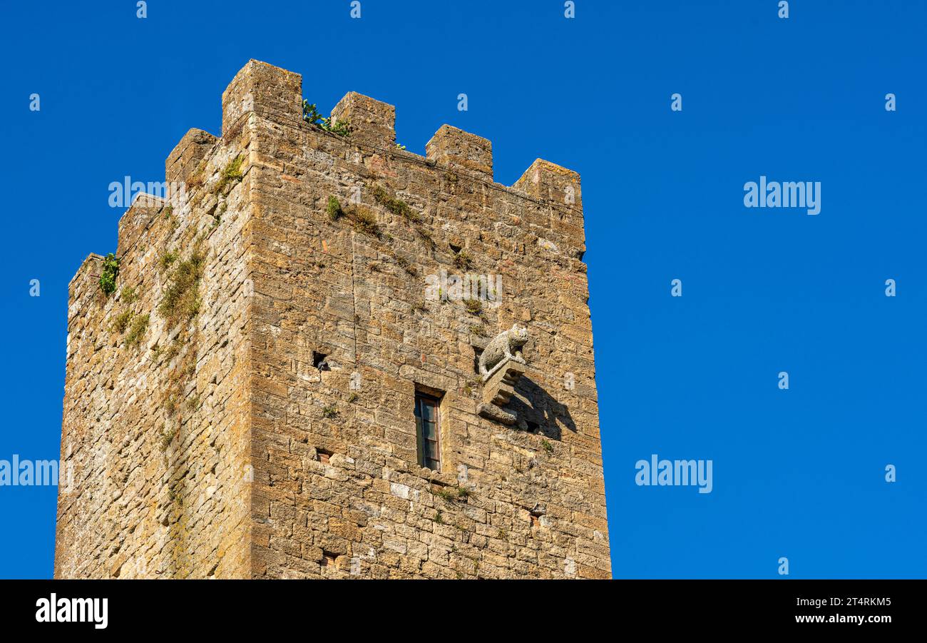 The famous 'Torre del Porcellino' (Pig Tower) in Volterra, in the province of Pisa, Tuscany, Italy. Stock Photo