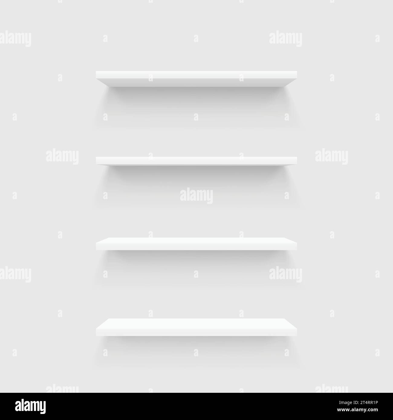 white shelves in set on white wall Stock Vector Image & Art Alamy