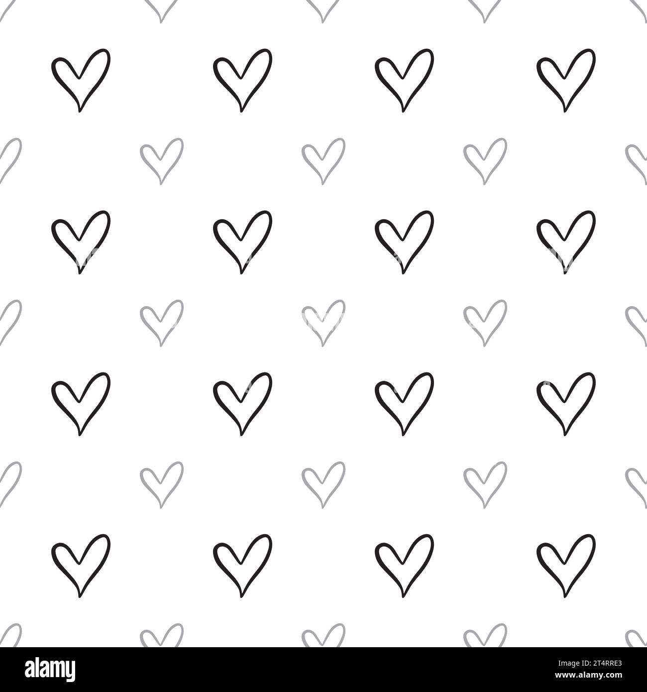 Heart shape vector seamless pattern doodle abstract background ...