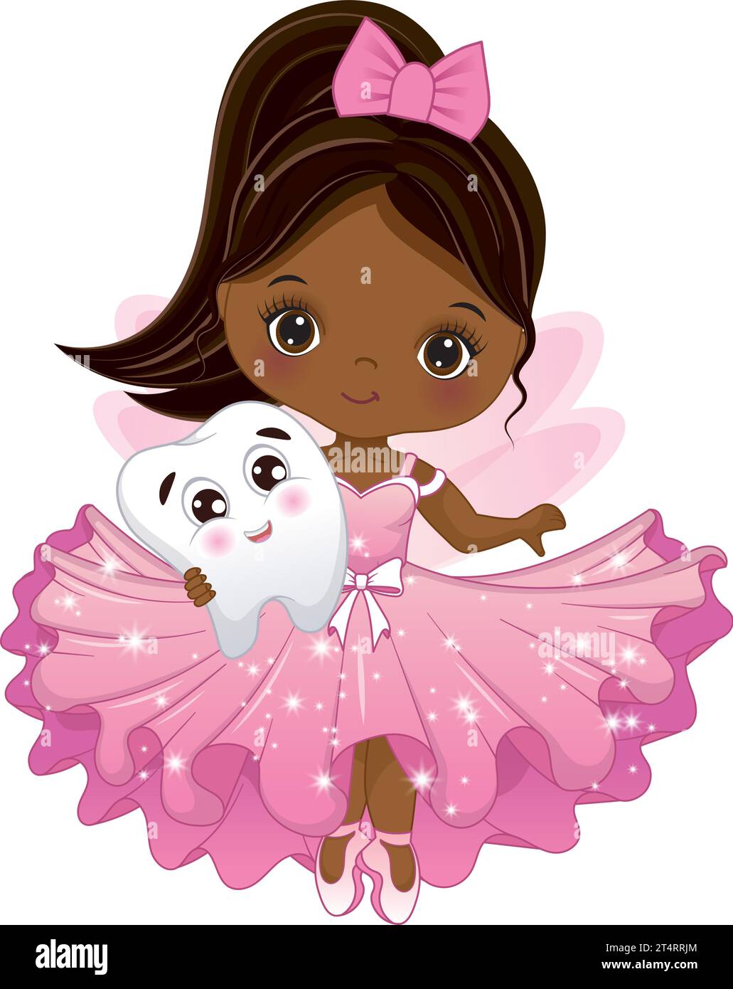 Vector Cute African American Tooth Fairy with Tooth Stock Vector Image ...