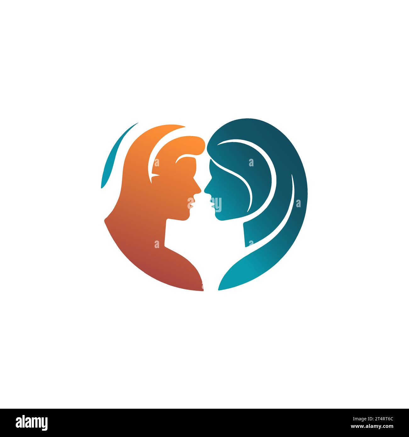 Couple in love logo design. Couple in love icon. Vector illustration. Stock Vector