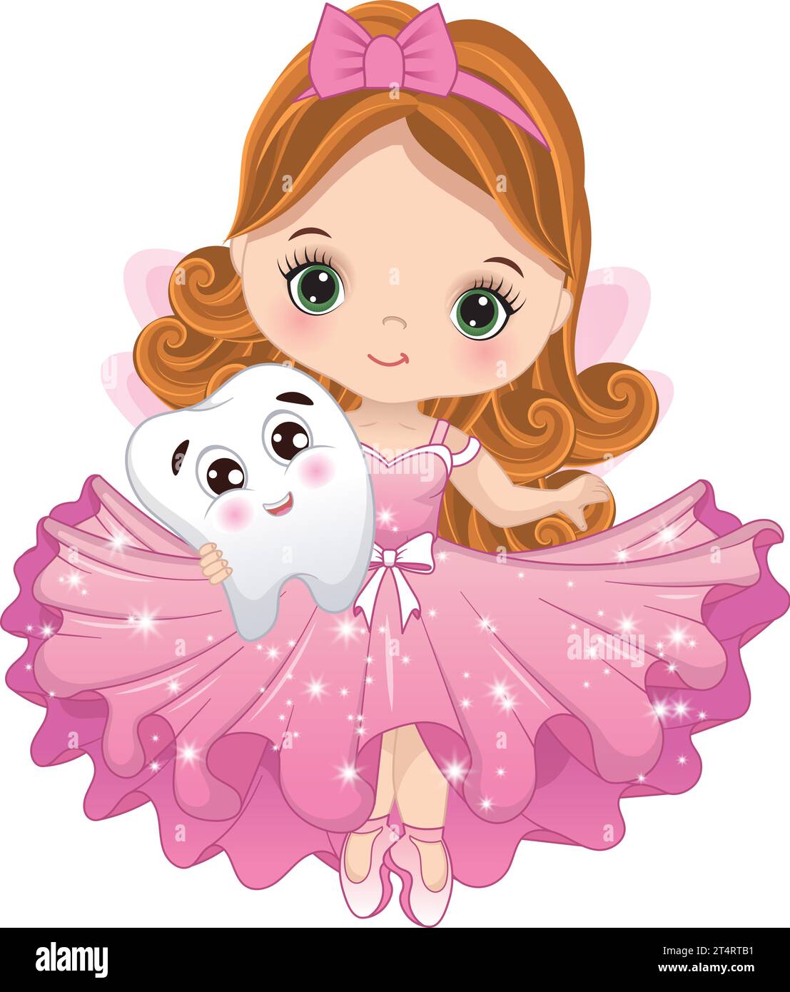 Vector Cute Little Tooth Fairy with Tooth Stock Vector Image & Art - Alamy