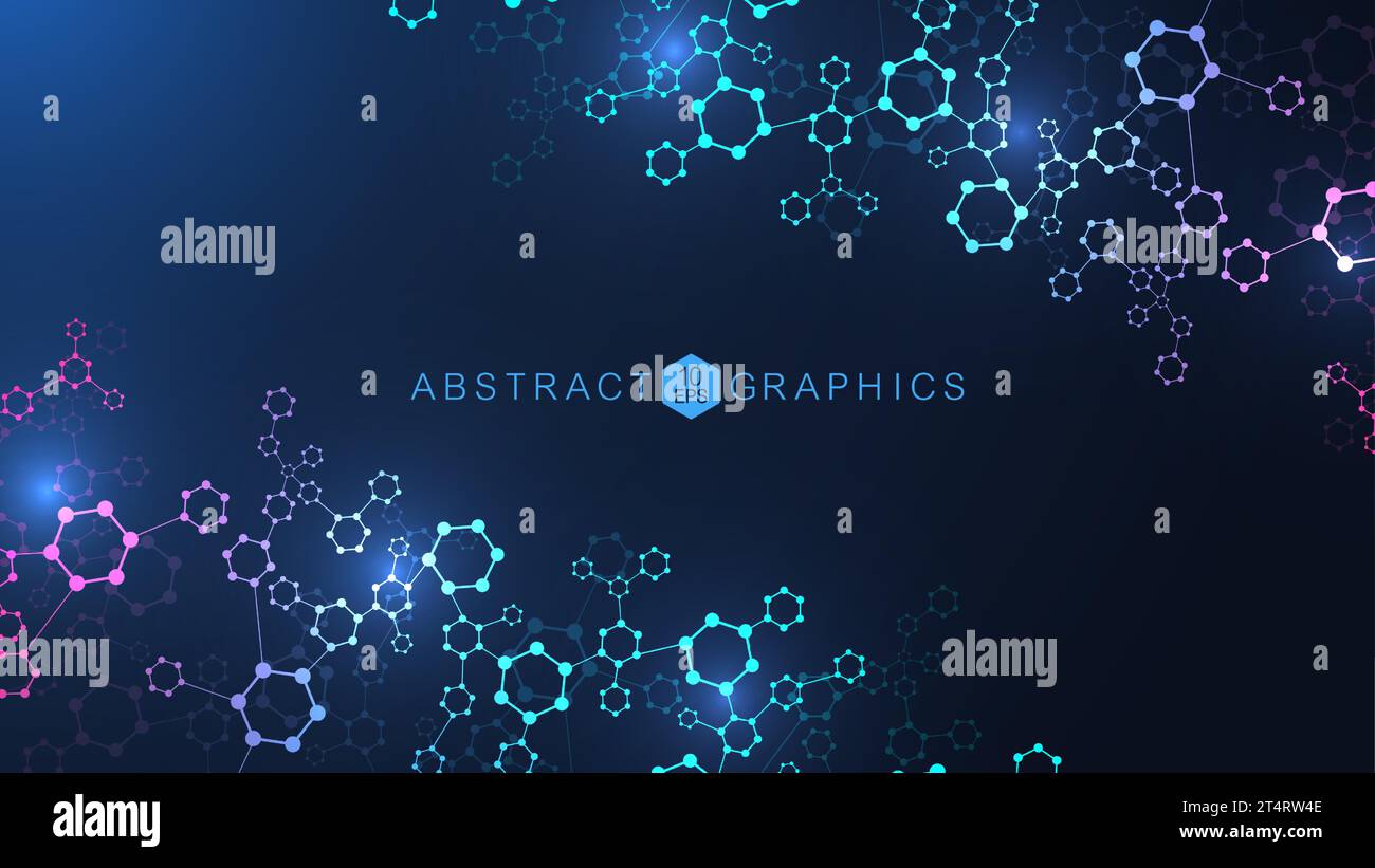 Modern abstract molecules structure for science or medical background ...