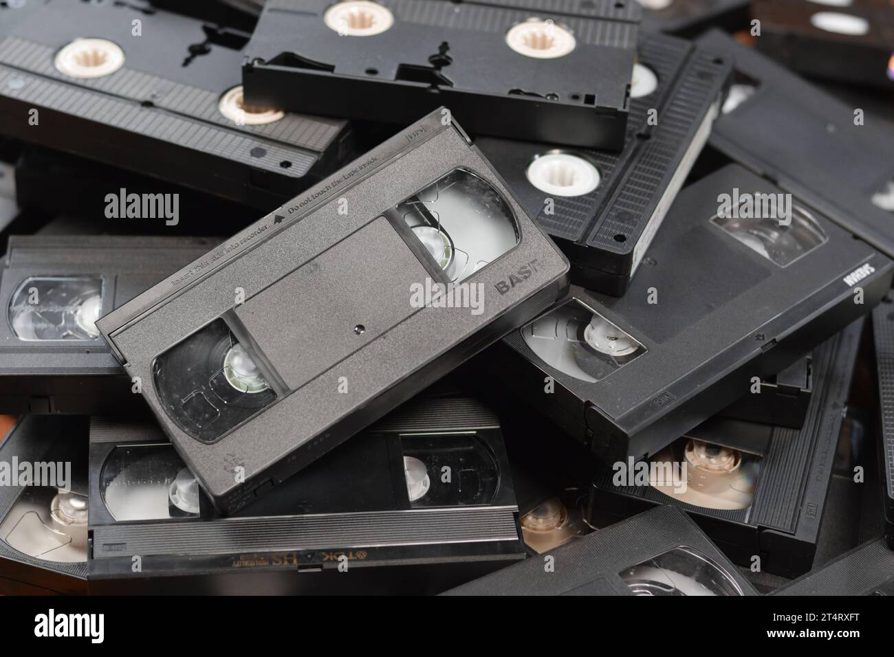 KYIV, UKRAINE 4 MAY, 2023 Video tape on colored background, VHS