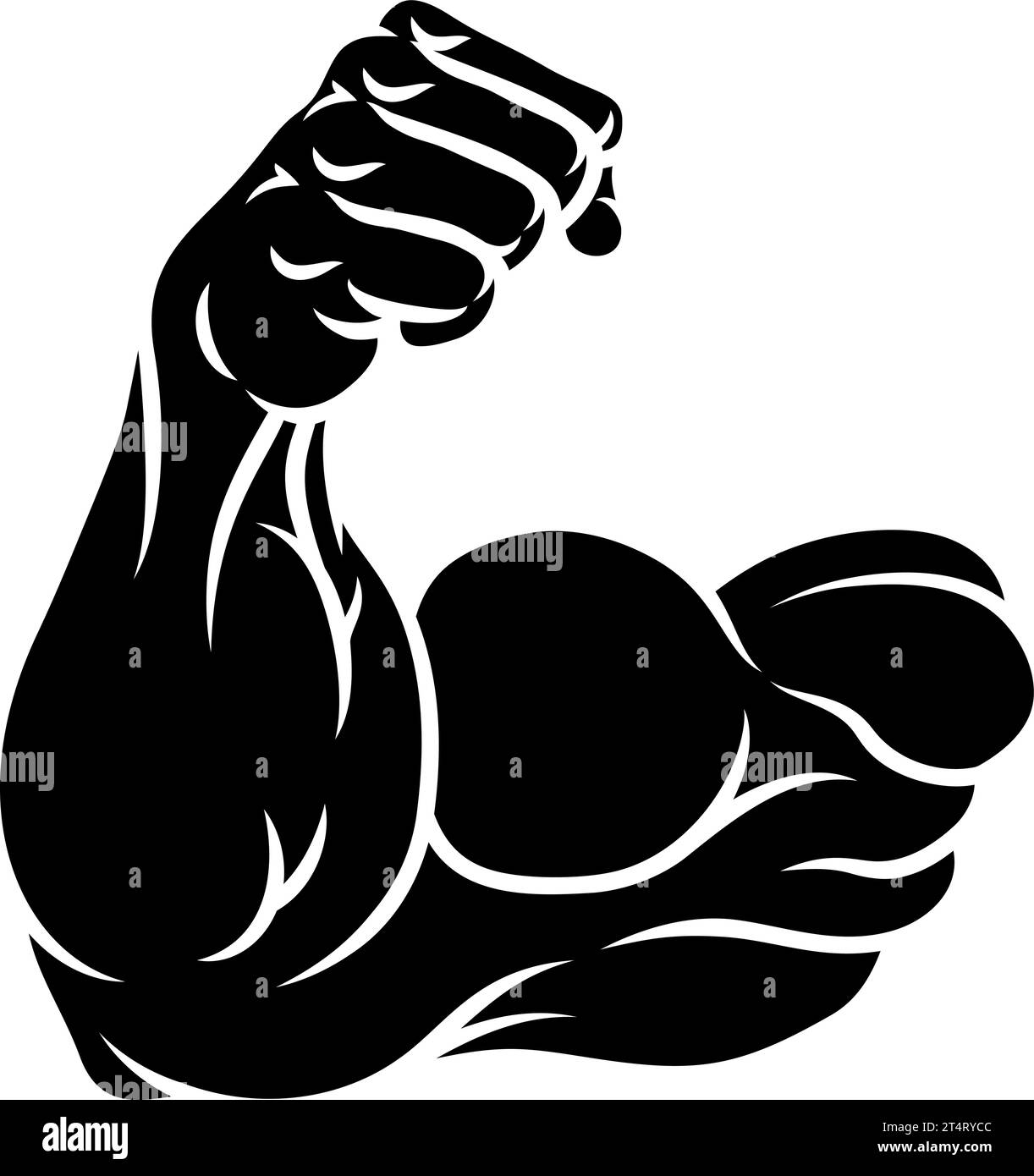 Strong muscular arm bicep muscle cartoon icon stock vector image art