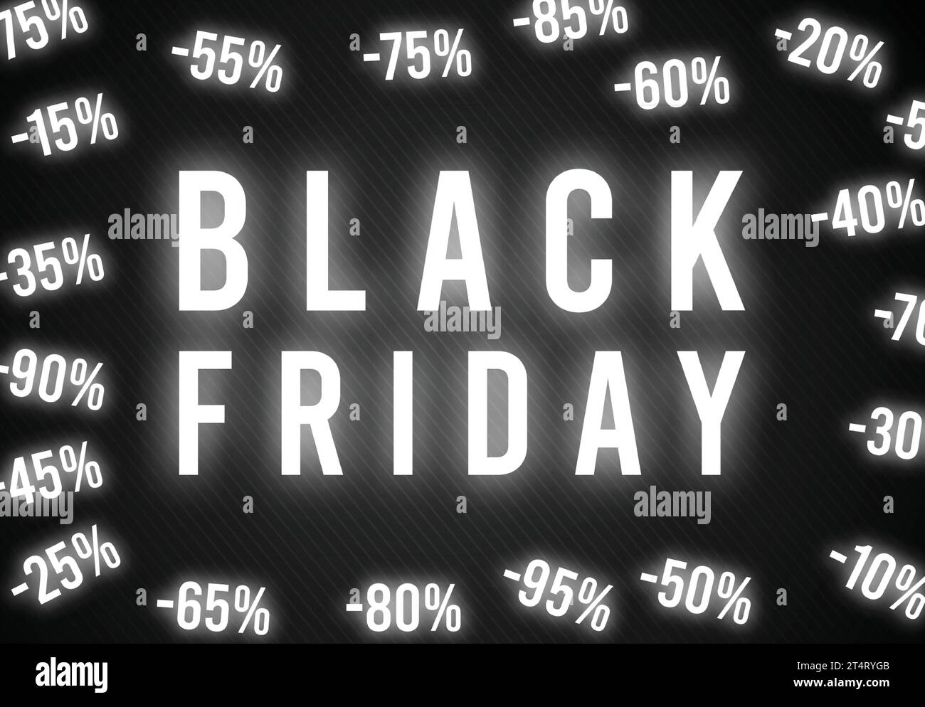 Percent off set of white glow neon signs Vector Image Stock Vector ...