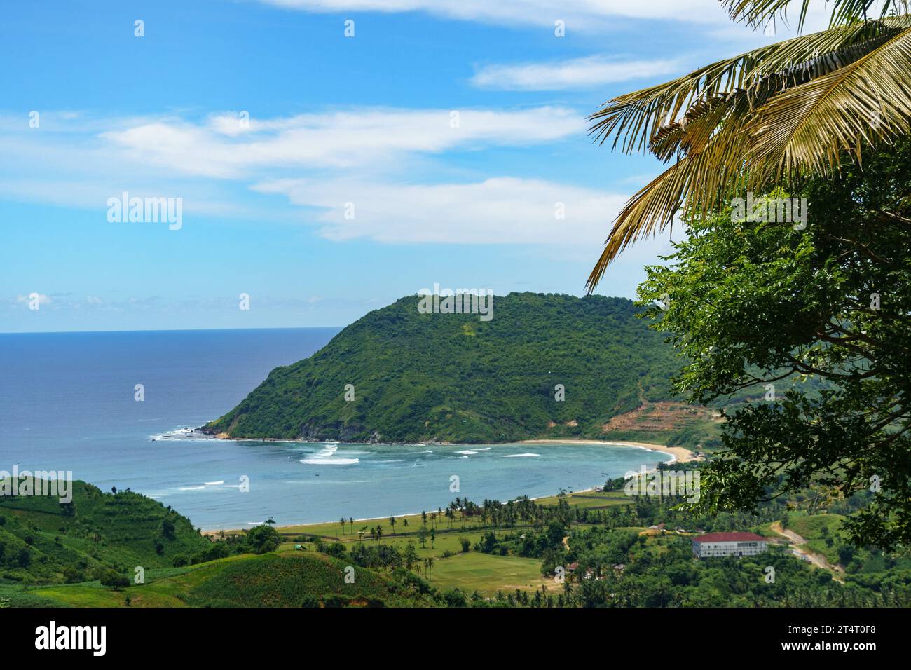 Aerial view of Mandalika beach, Lombok, Indonesia Stock Photo