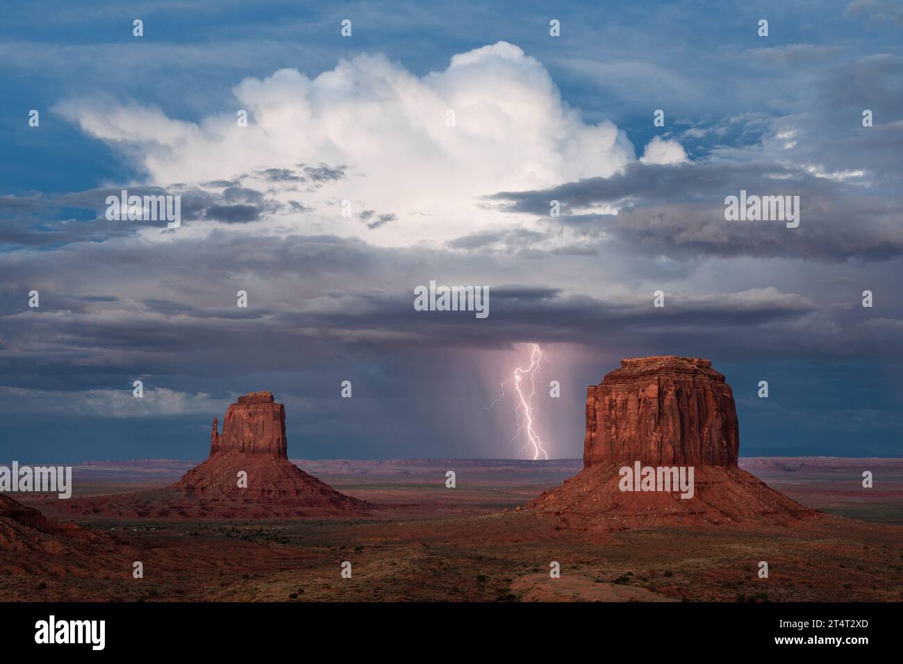 Monument Valley, Arizona lightning storm Stock Photo