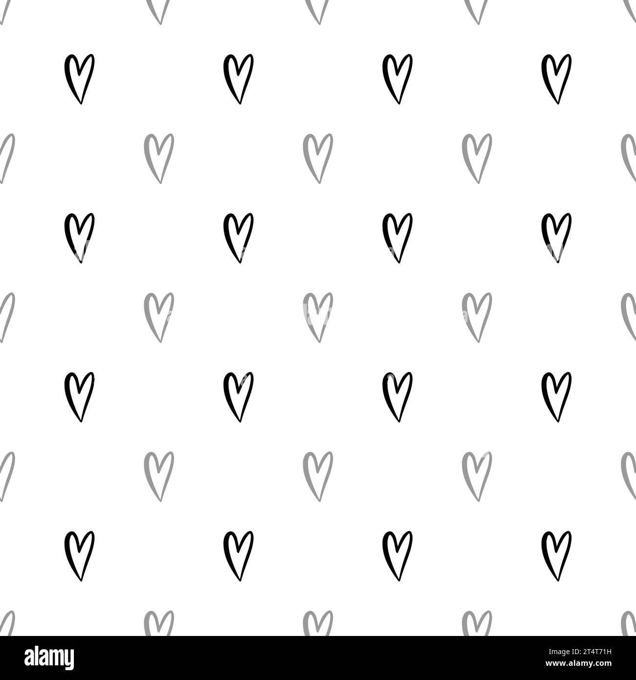 Heart shape vector seamless pattern doodle abstract background ...