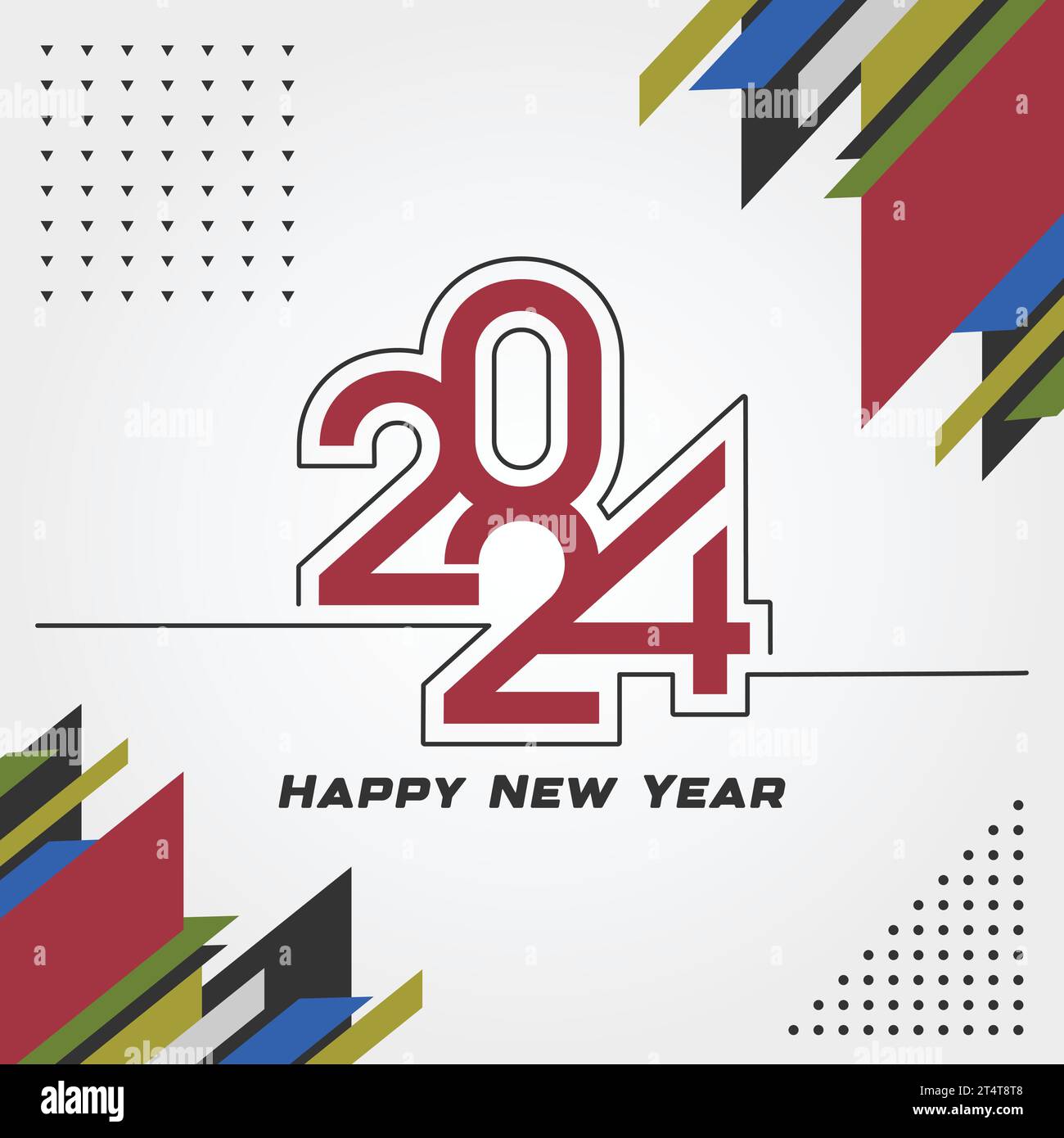 Happy New Year 2024 template design. for Brochure, card, banner. Vector