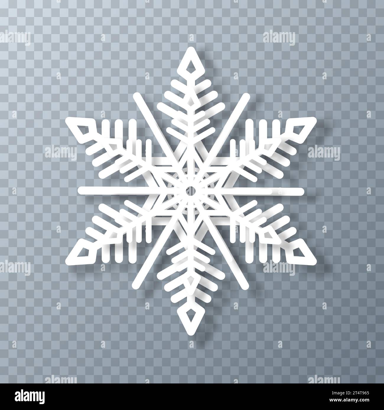 White paper snowflake on a transparent background. Christmas and New ...