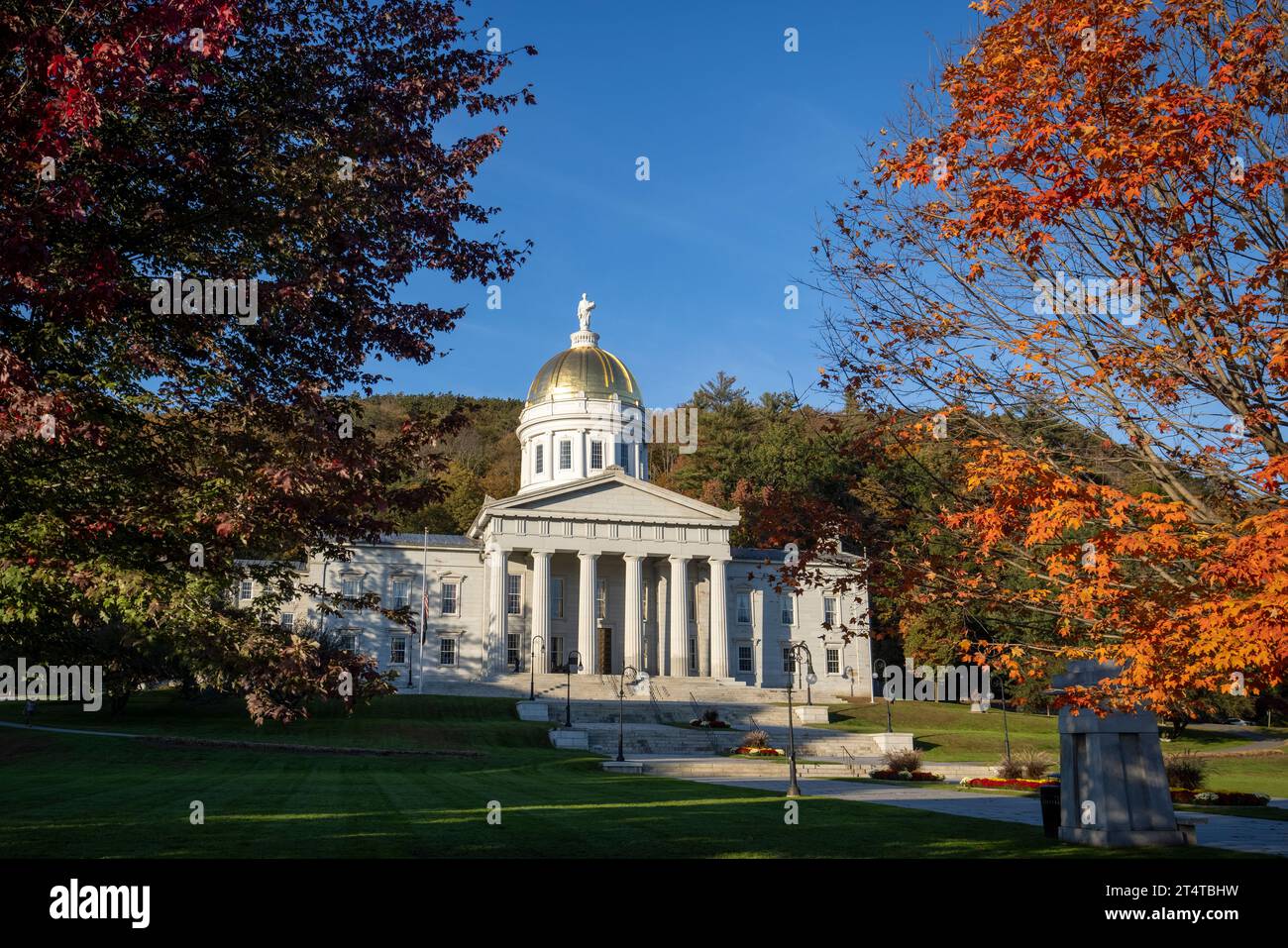 The Vermont State House, located in Montpelier, is the state capitol of the U.S. state of Vermont. Stock Photo