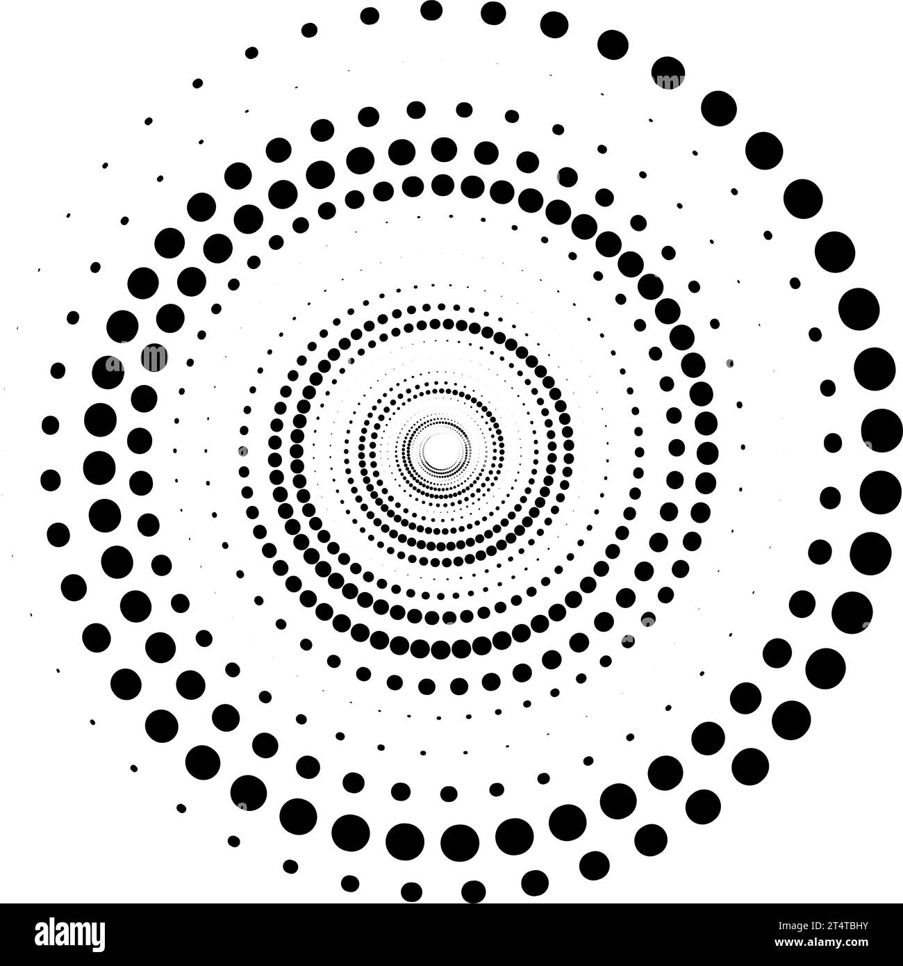 Abstract Dotted Vortex spiral logo. Spinning Circle shape. Vector illustration Stock Vector