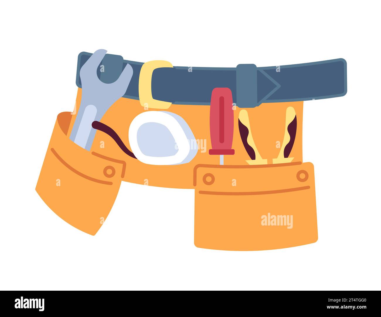 Tools belt on waist 2D cartoon object Stock Vector Image & Art - Alamy