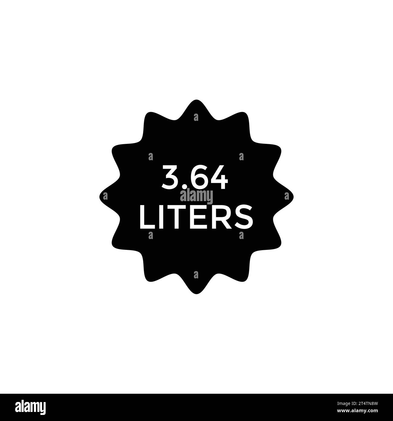 3.64 liters vector badge label design on white background Stock Vector