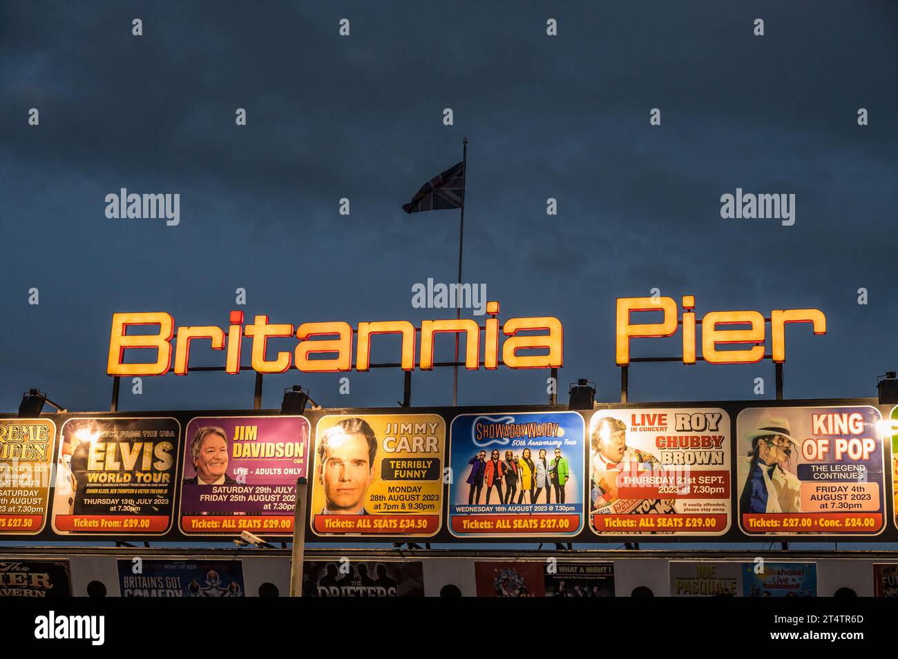 The image is of the typical English seaside holiday resort town of