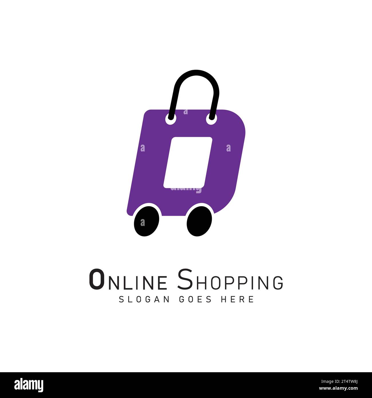 Letter D for Shopping Logo template, icon. Alphabet D bag
