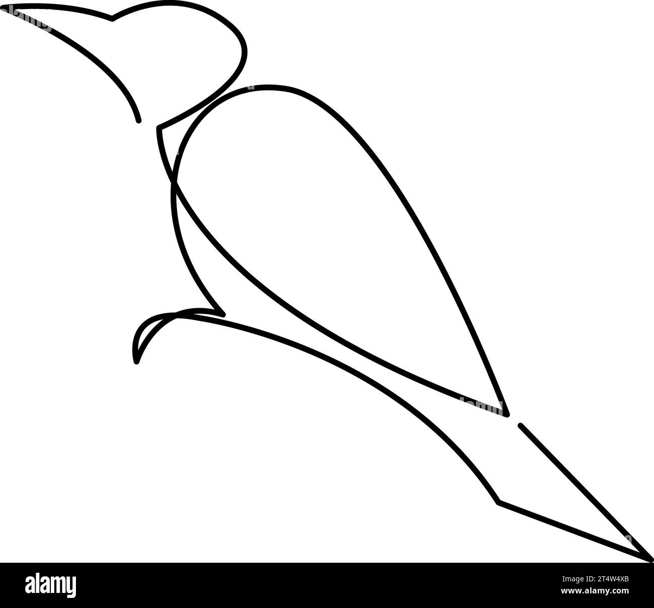 One line bird design silhouette. Hand drawn minimalism style vector ...