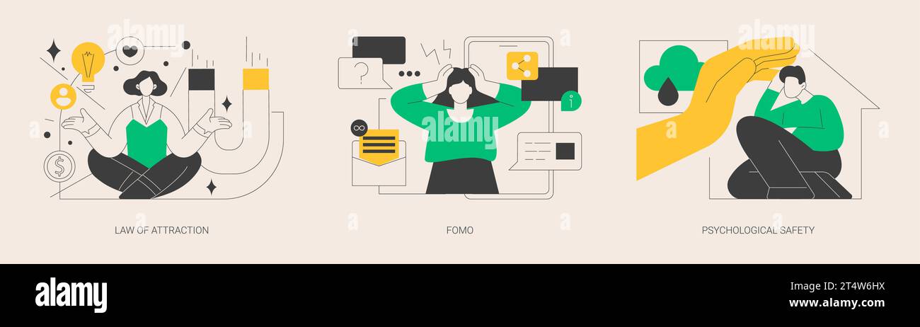 Positive and negative emotions abstract concept vector illustrations ...
