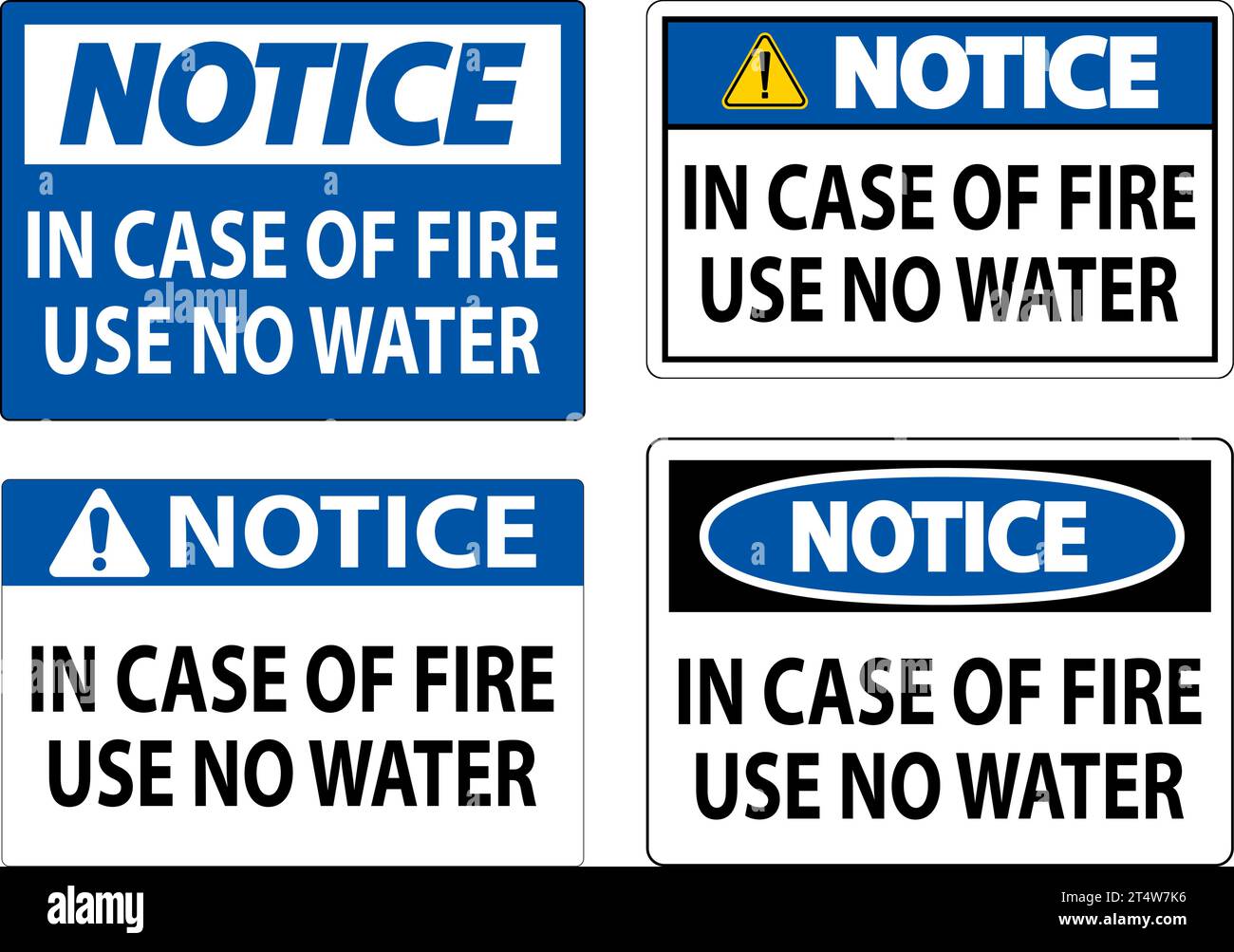 Danger Sign Danger - In Case Of Fire Use No Water Stock Vector