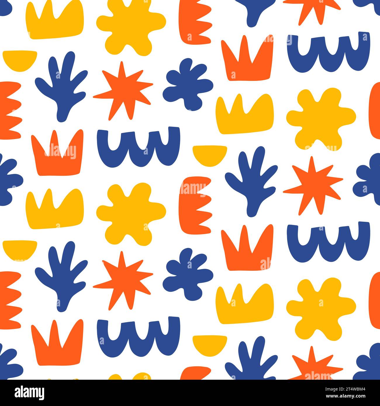 Pattern of bold blue floral shapes hi-res stock photography and images ...