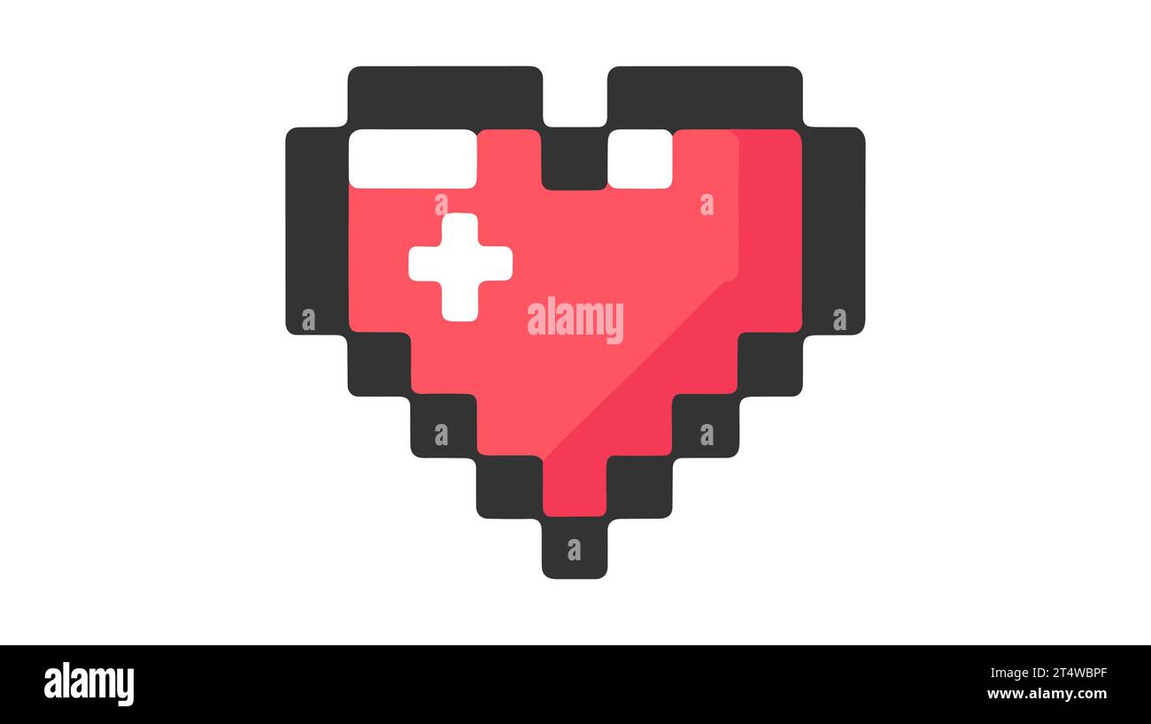 Pixel art heart. Love and valentine. Game heart icon Stock Vector Image ...