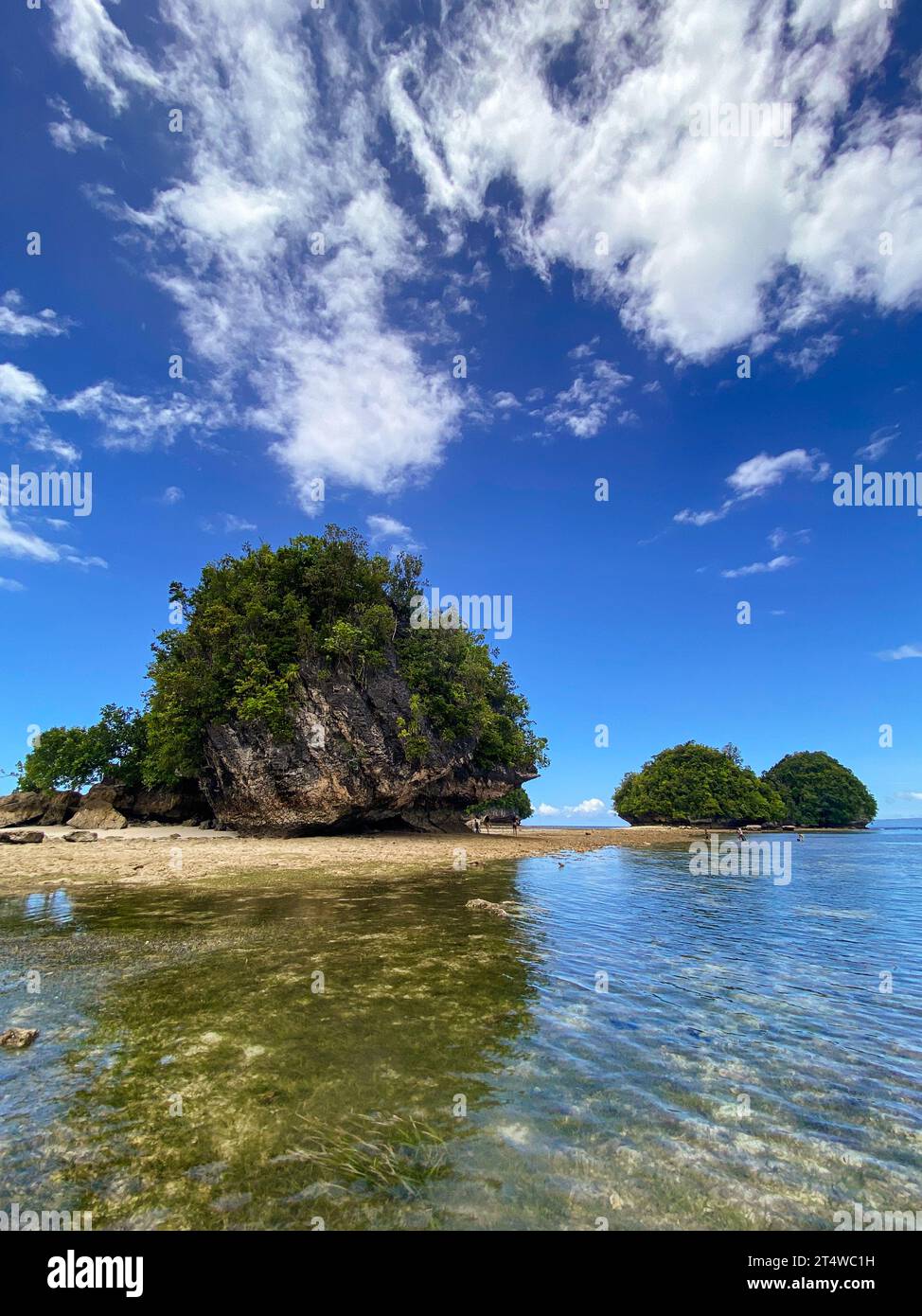 Beach in tropical island. Boslon Island. Surigao del Sur, Philippines. Stock Photo