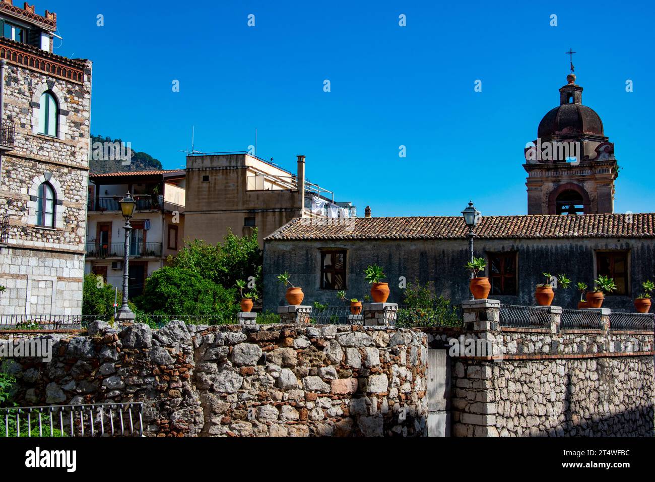 San Pancrazio Church - Taormina - Italy Stock Photo