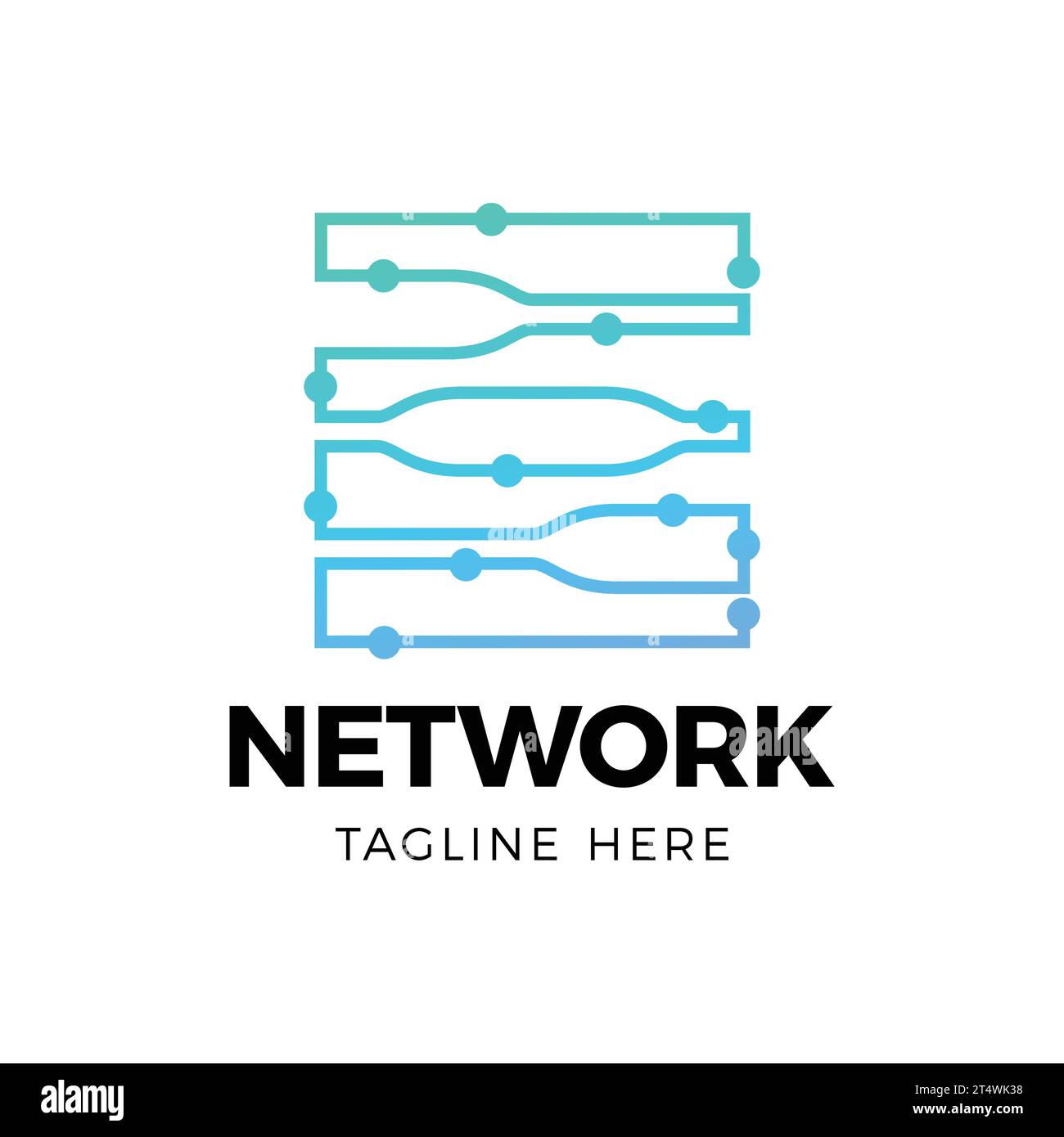 Digital network block chain logo technology icon Vector Image Stock ...