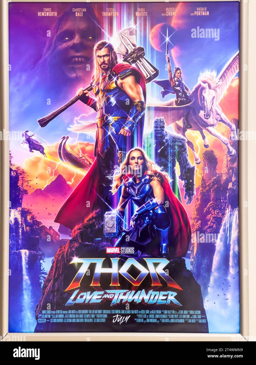 Podgorica, Montenegro - 01 august 2023: Colorful movie poster in the